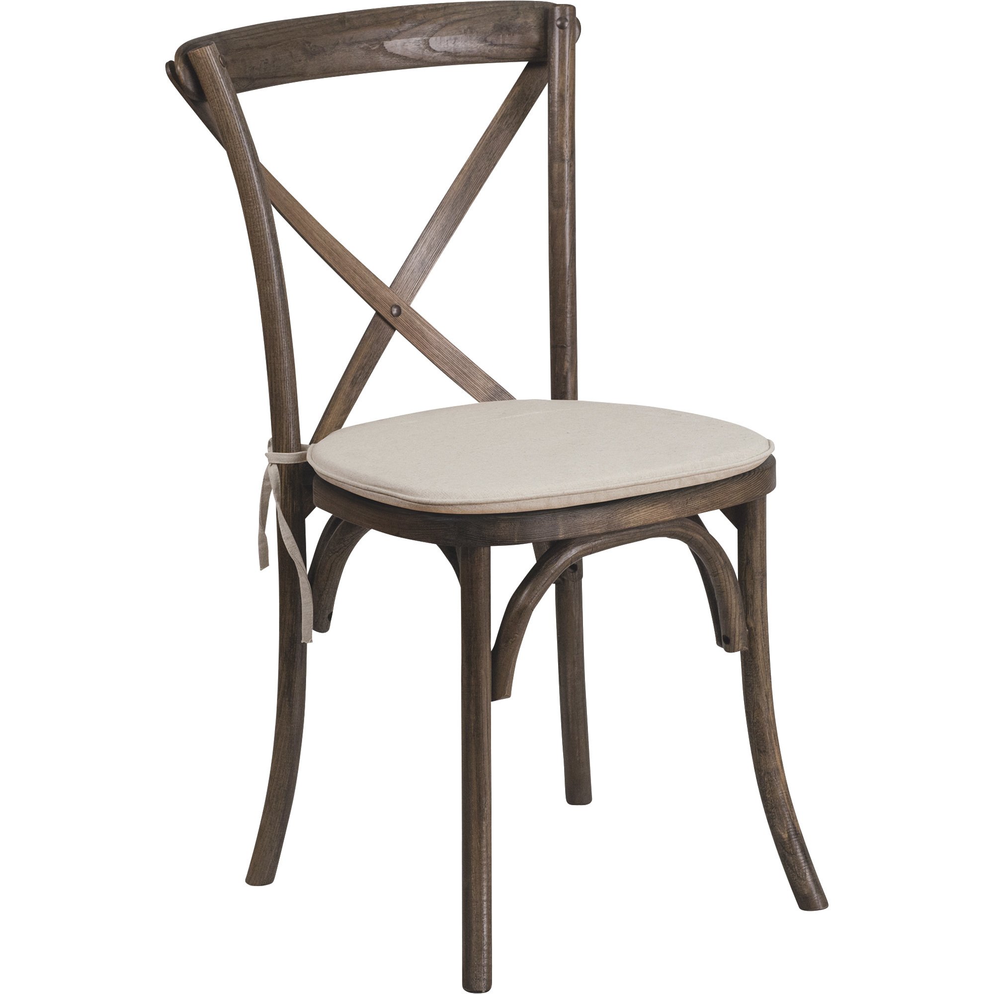 Flash Furniture Cross Back Stackable Chair with Cushion — 400-Lb. Capacity